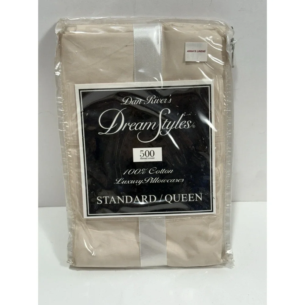 Dan‎ River's Dream Styles 500 thread count 2 Queen Oat Ivory Luxury Pillowcases